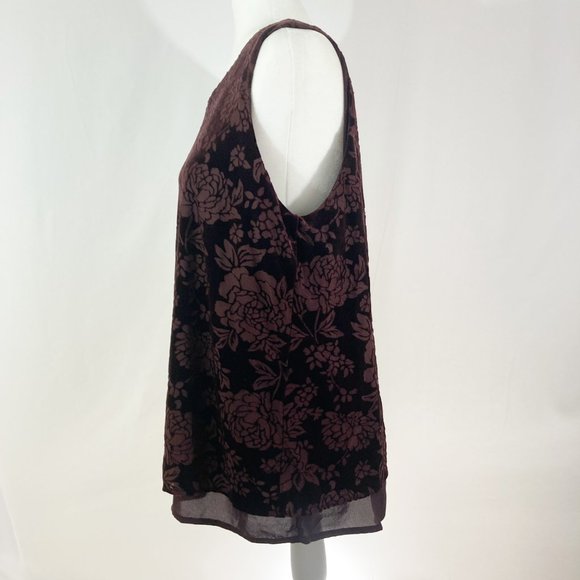 Ann Taylor Factory Burnout Velvet Layered Tank NWT Size L - Picture 2 of 6